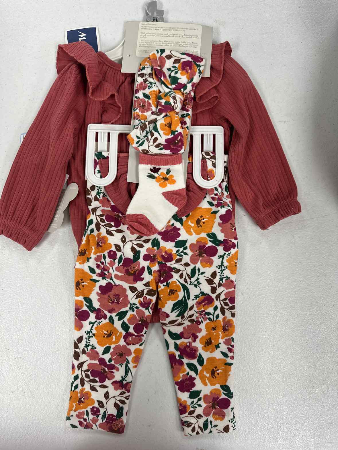Baby Essentials (D) Floral Infant Size 9 MO Girls 3PC Casual