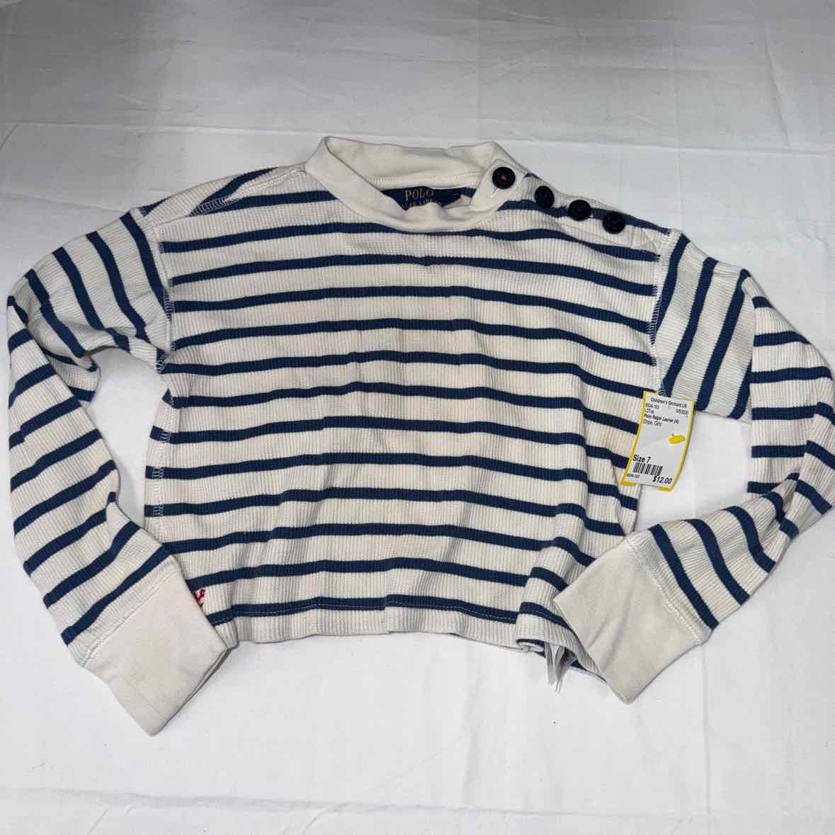 Polo Ralph Lauren (A) Stripe Youth Size 7 Girls LSTop