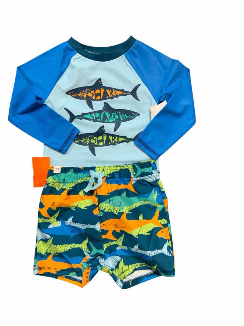 Mud Pie (B) Blue Infant Size 6-9 MO Boys 2PCSwimwear