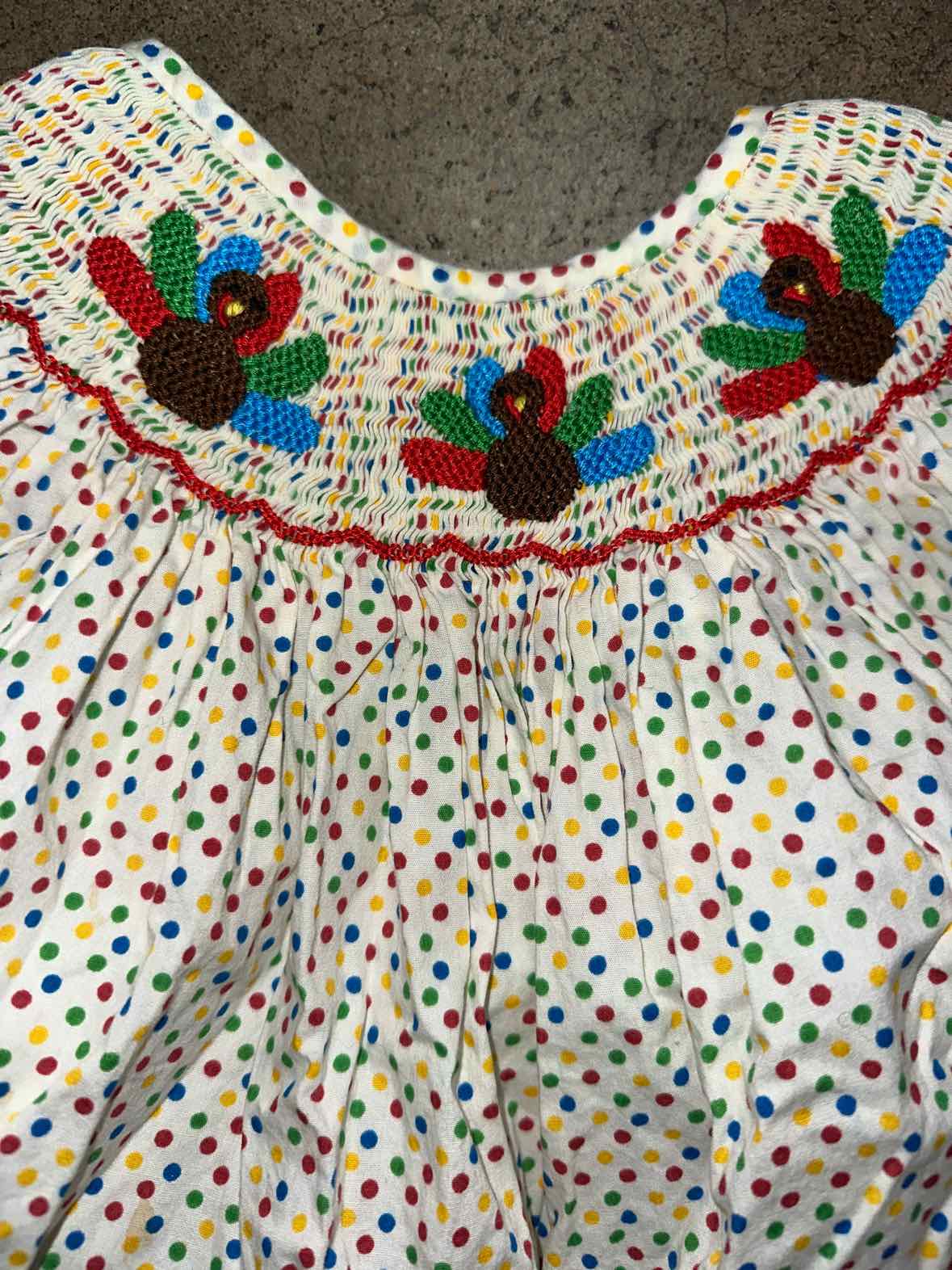 smocked threads Thanksgiving Infant Size 24 MO Girls 1PC Casual