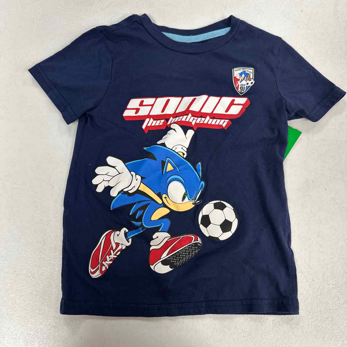 sonic Blue Youth Size 7 Boys SSTop