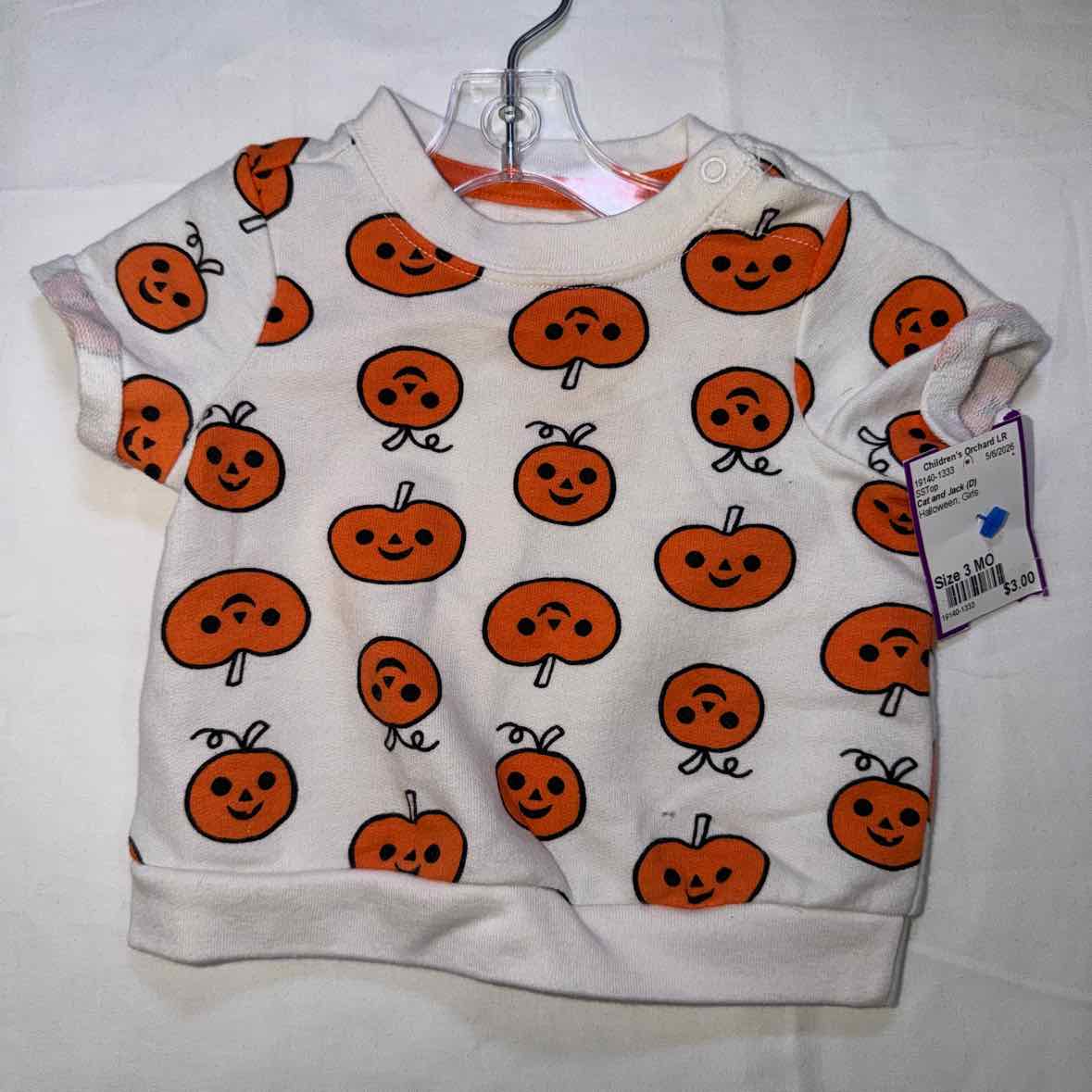 Cat and Jack (D) Halloween Infant Size 3 MO Girls SSTop