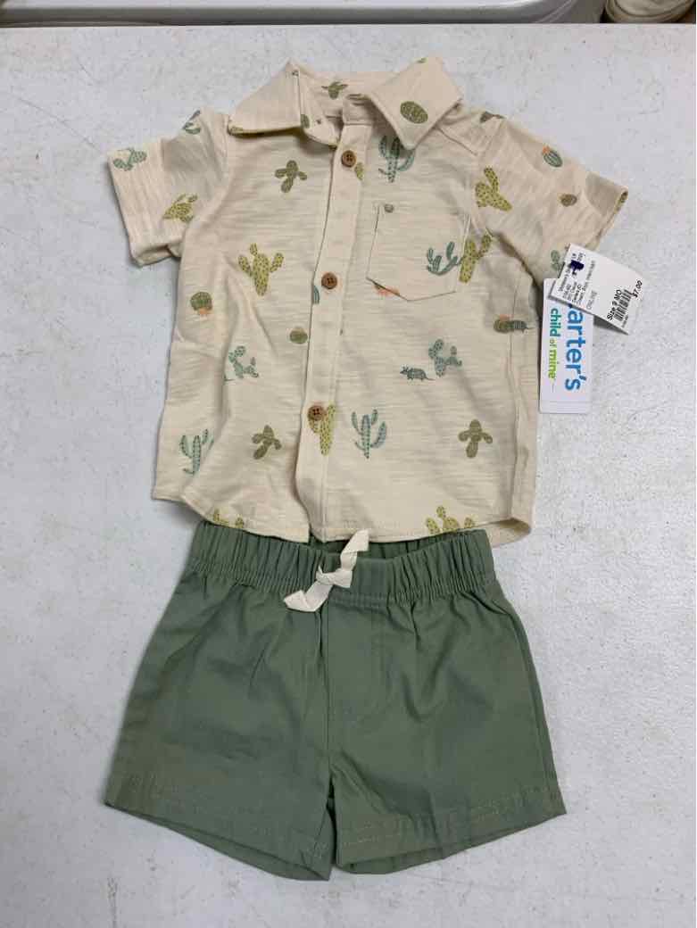 Carters (C) Cream Infant Size 9 MO Boys 2PC Casual