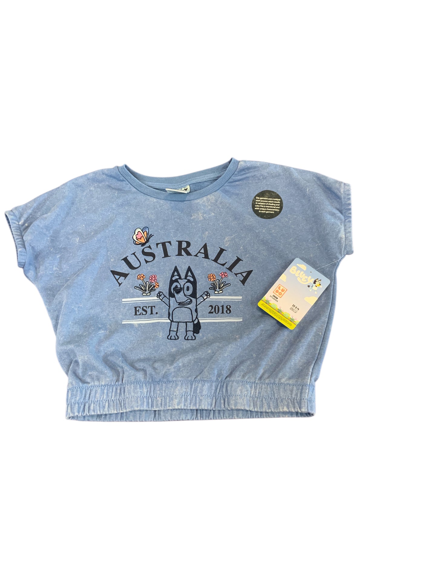 BLUEY Blue Youth Size 8 Girls SSTop