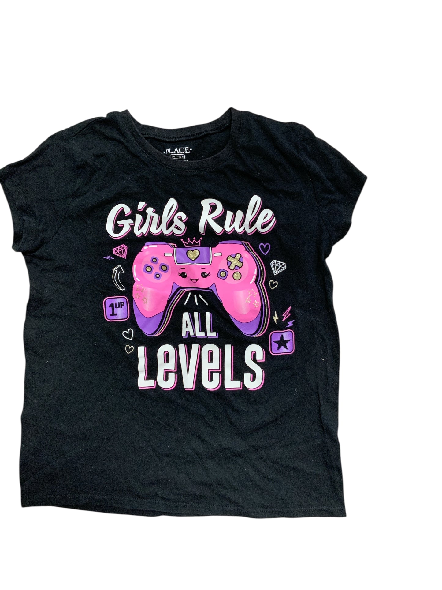 Children's Place (D) Black Youth Size 12 SSTop