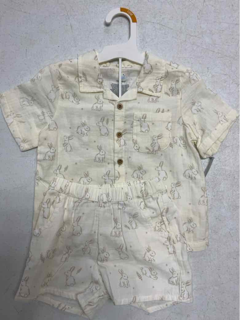 cloud island Cream Infant Size 24 MO Boys 2PC Casual