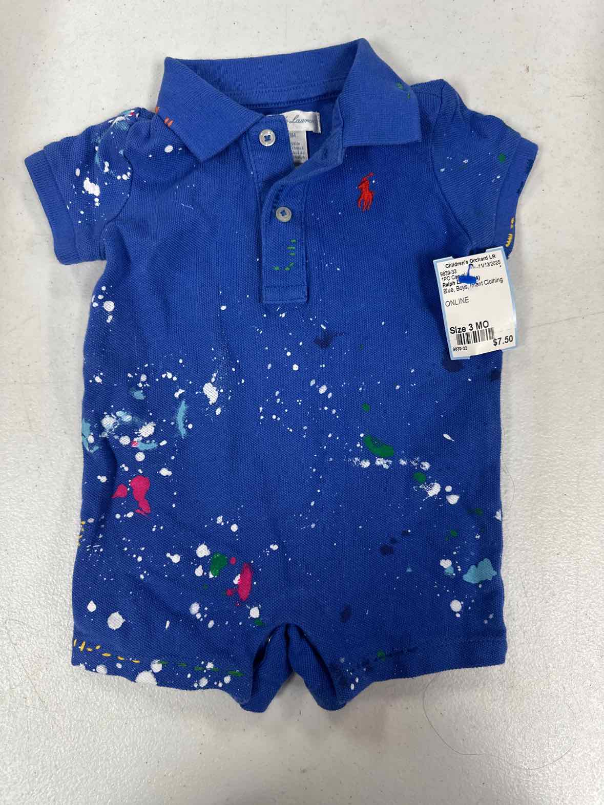 Ralph Lauren (A) Blue Infant Size 3 MO Boys 1PC Casual