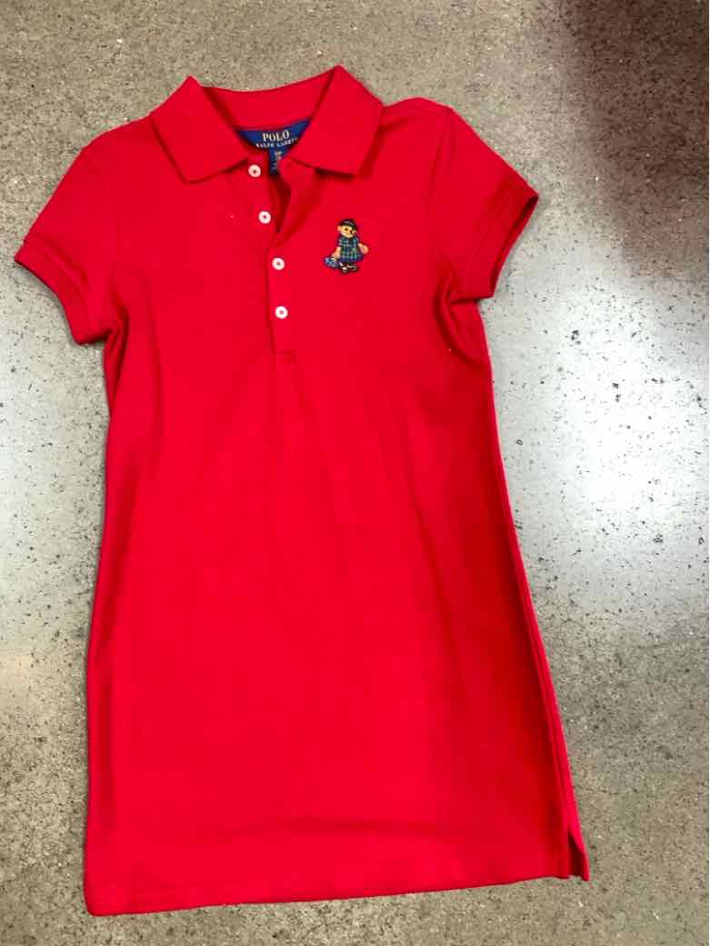 Polo Ralph Lauren (A) Red Youth Size 7 Girls CasualDress