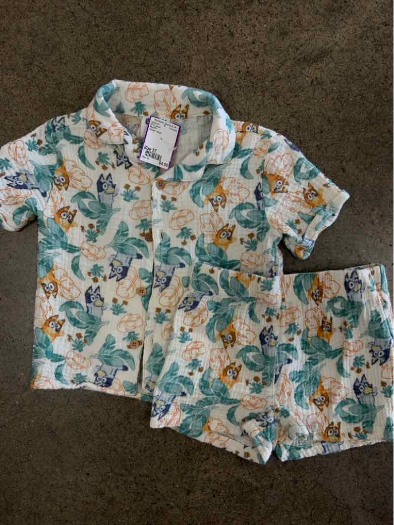 BLUEY Green Toddler Size 3T Boys 2PCCasual