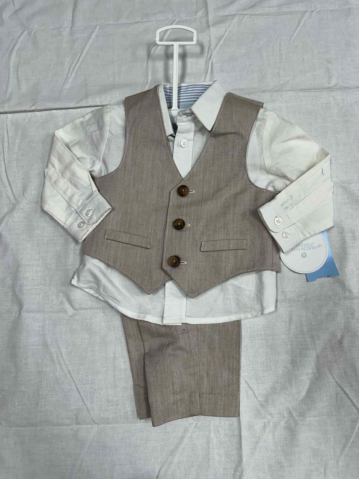 Edgehill Collection (A) Brown Infant Size 6 MO Boys 3PC Casual