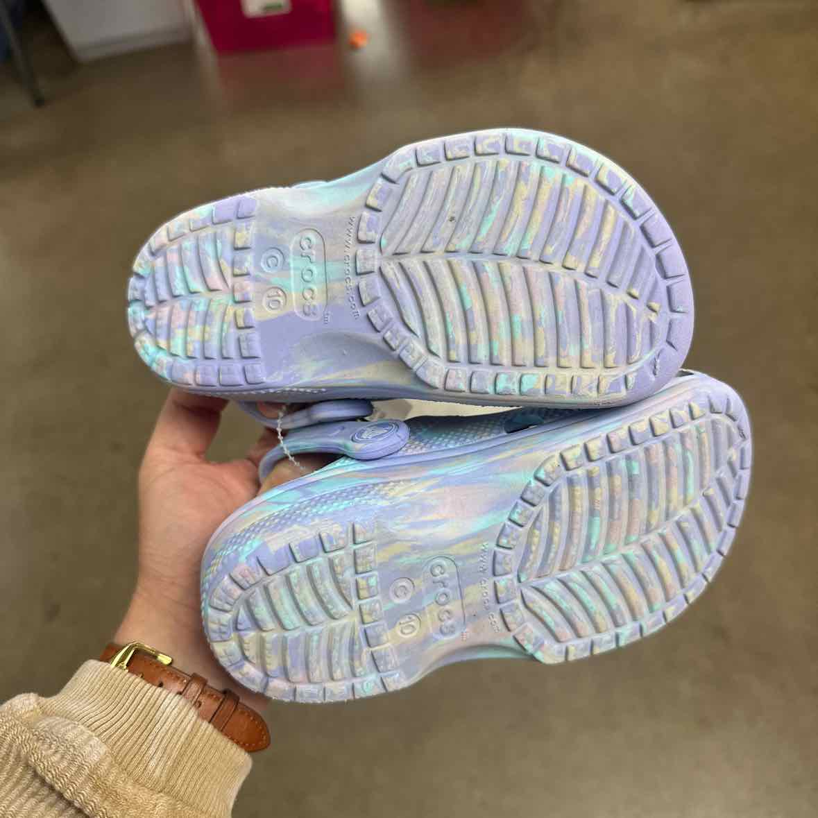 Crocs (B) Blue Youth Shoe Size 1 (Youth) Girls Casual Shoes
