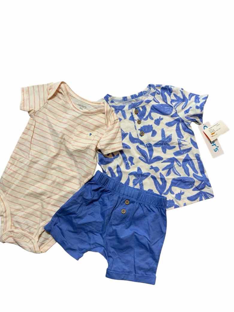 Carters (C) Blue Infant Size 9 MO Boys 3PC Casual