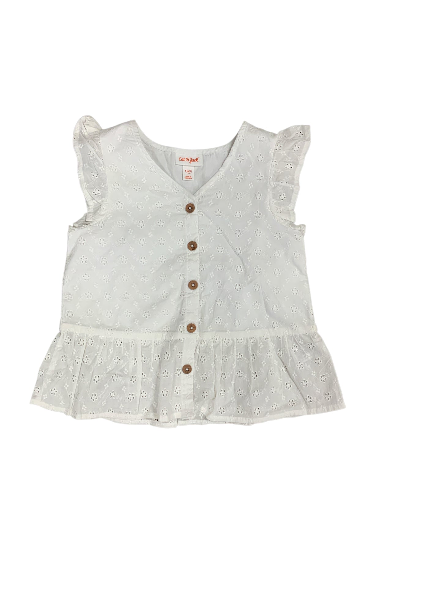 Cat and Jack (D) White Youth Size 7 Girls TankTop