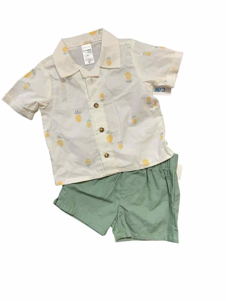 Carters (C) White Infant Size 6 MO Boys 2PC Casual