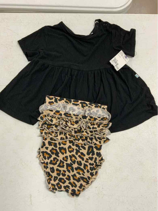 Posh Peanut (A) Black Toddler Size 2T Girls 2PCCasual