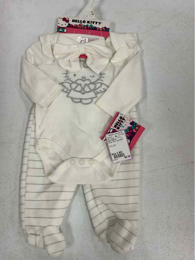 Hello Kitty (D) White Infant Size 3 MO Girls 3PC Casual