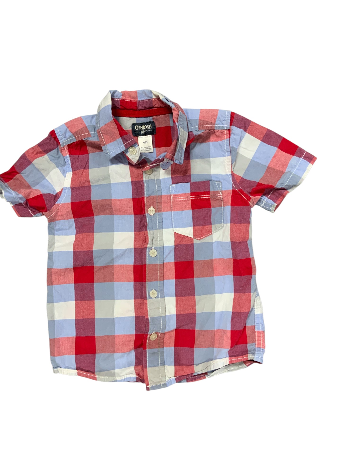 OshKosh BGosh Red Toddler Size 5 Boys ButtondownSS