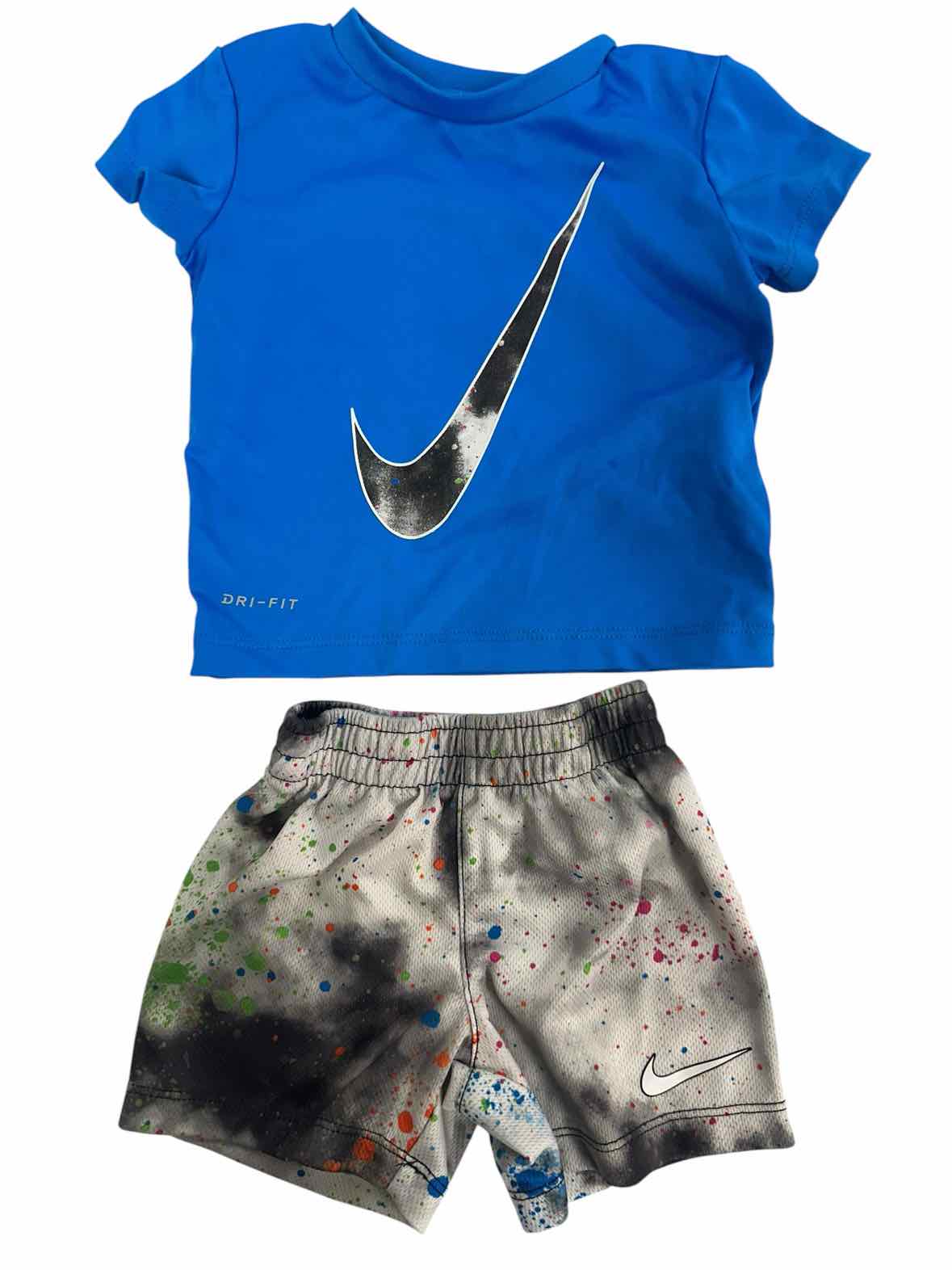 Nike (B) Blue Infant Size 12 MO Boys 2PC Athletic Short Suit