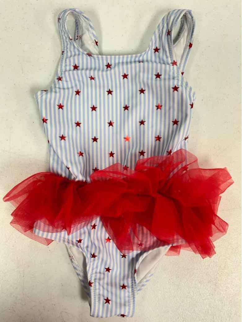 Wonder Nation (E) Red White Blue Toddler Size 4T Girls 1PCSwimwear