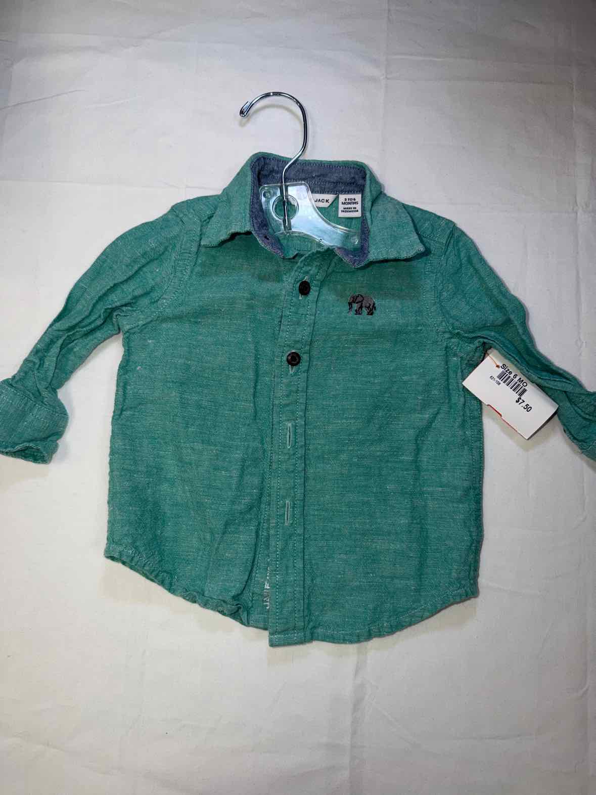 Janie and Jack (A) Green Infant Size 6 MO Boys LSTop