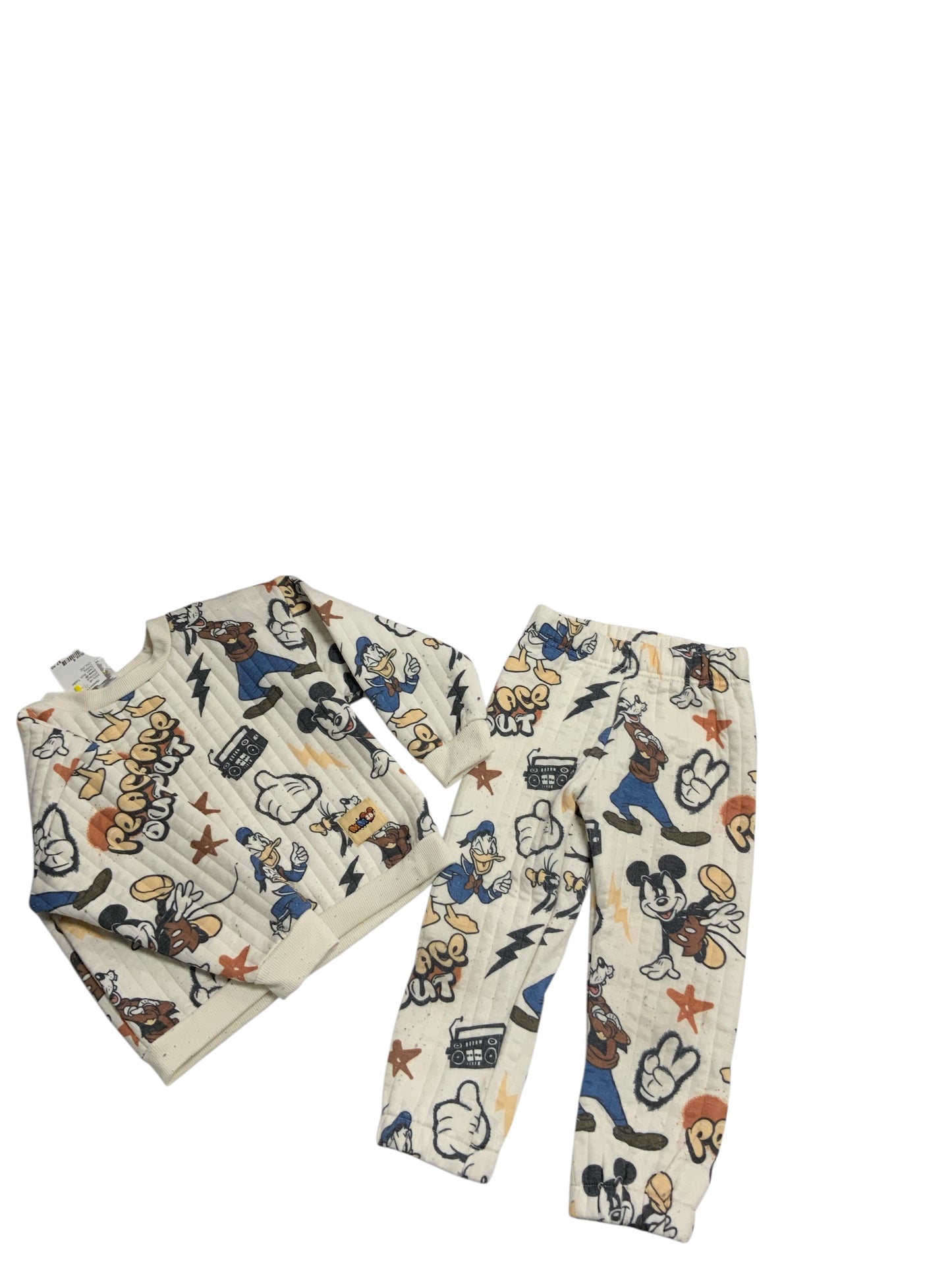 Disney (B) Cream Toddler Size 4 Boys 2PCCasual