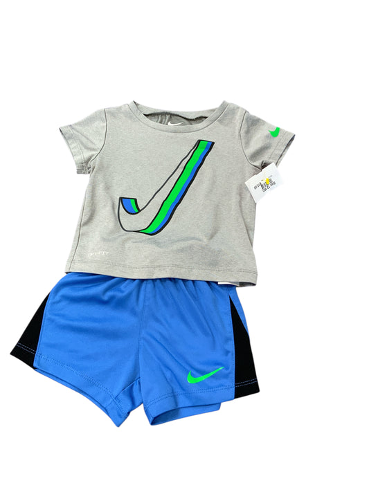 Nike (B) Gray Infant Size 12 MO Boys 2PC Athletic Short Suit