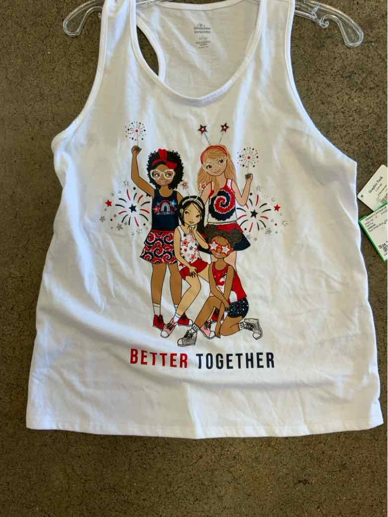 celebrate Red White Blue Youth Size 12 Girls TankTop