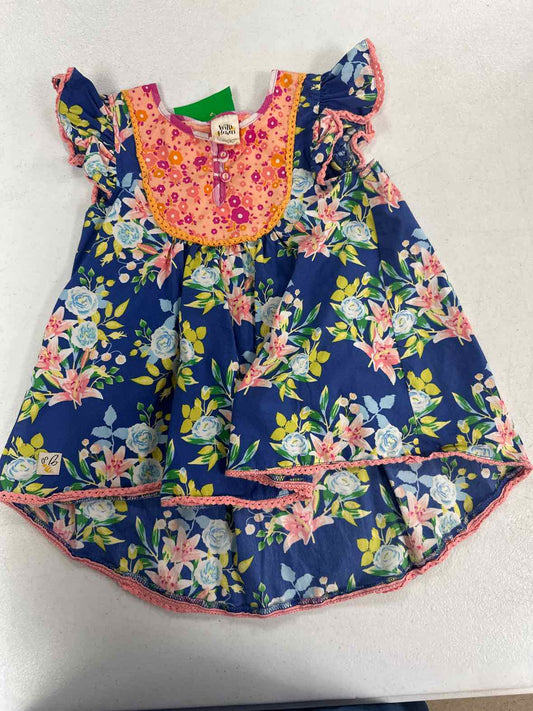 Wild Flowers (AA) Blue Toddler Size 4 Girls CasualDress