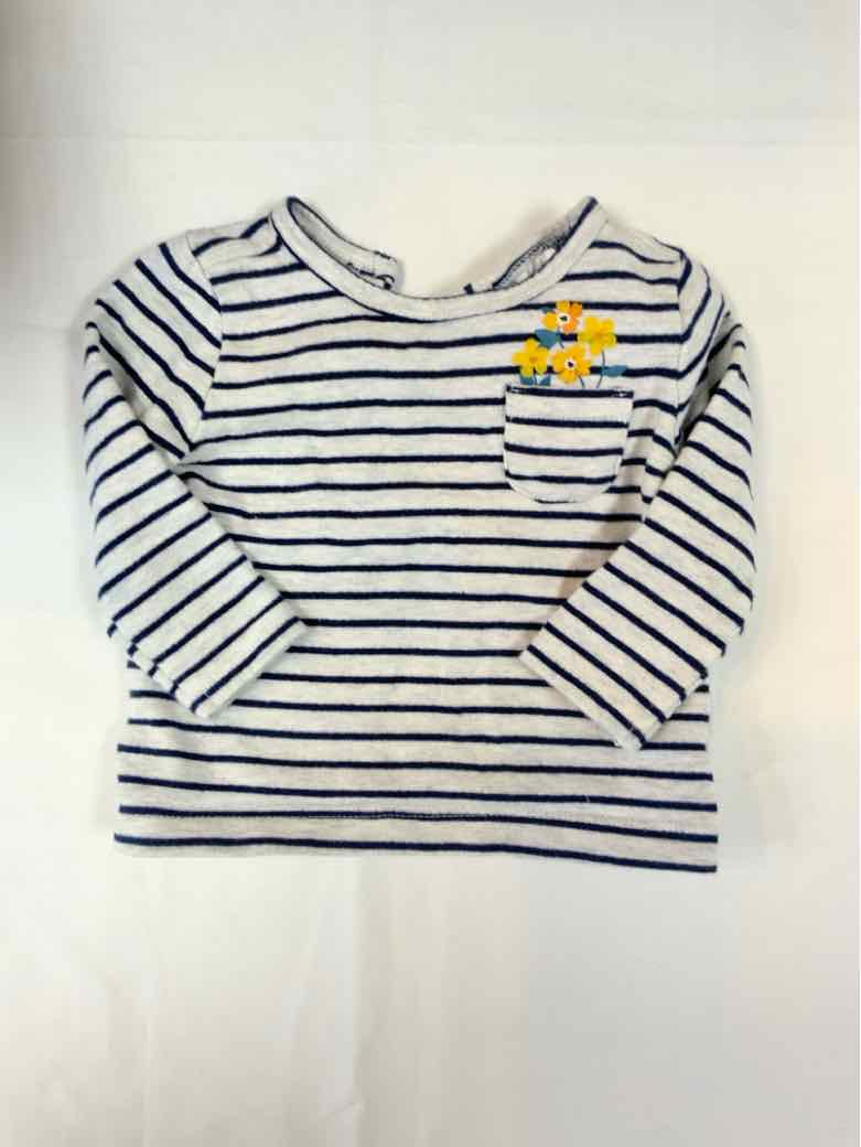 Carters (C) Navy Infant Size 6 MO Girls LSTop