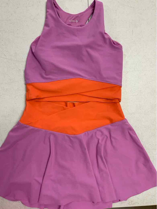 Old Navy (C) Purple Youth Size 12 Girls 2PCAthleticShortSuit
