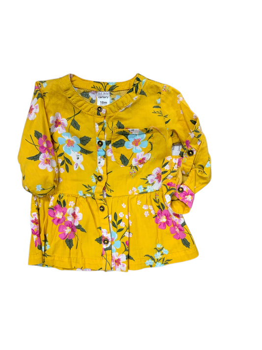Carters (C) Yellow Infant Size 18 MO Girls LSTop