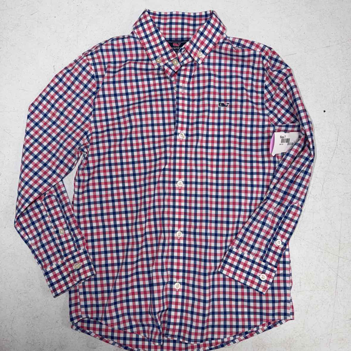 Vineyard Vines (A) Blue Youth Size 7 Boys ButtondownLS