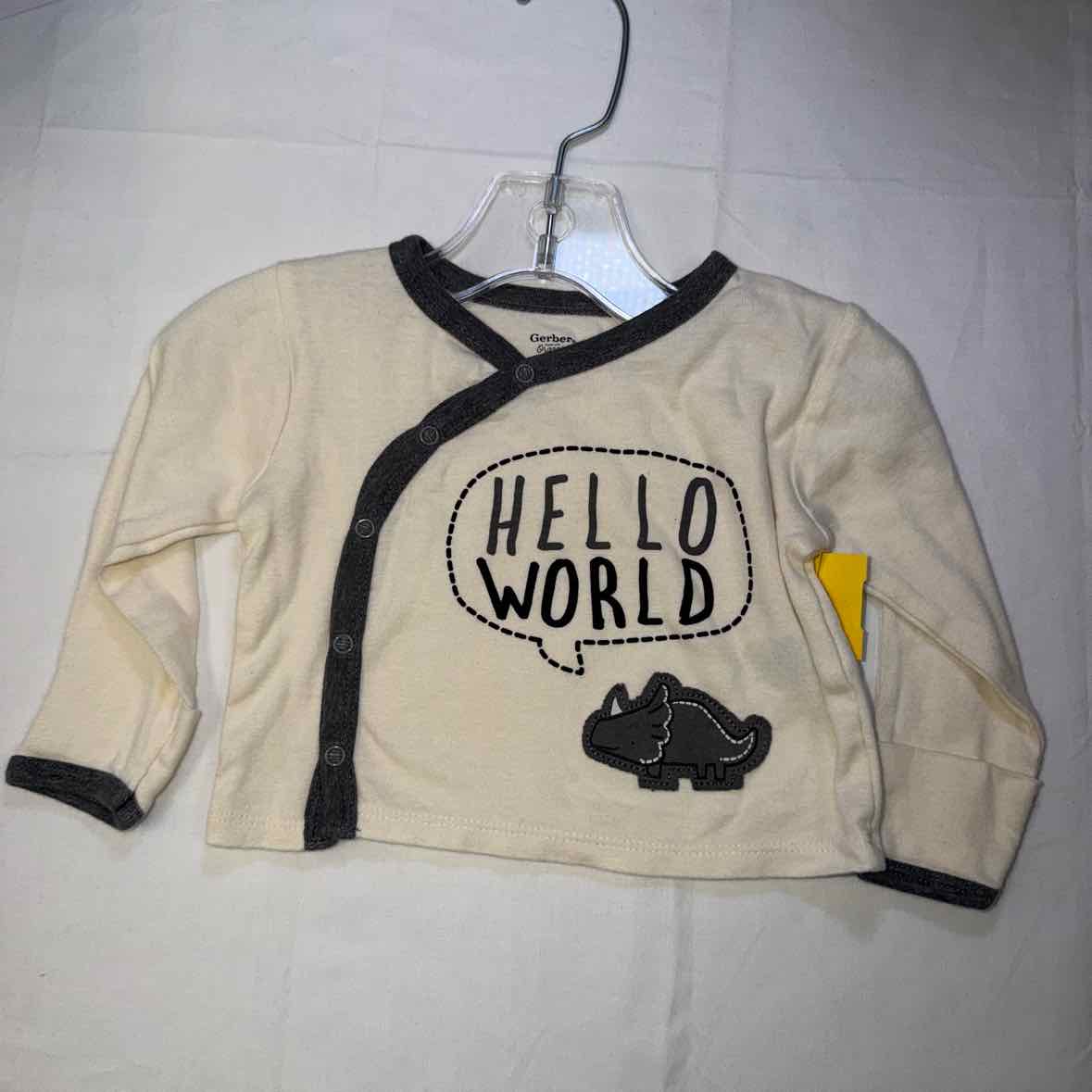 Gerber (D) Cream Infant Size 6 MO Boys LSTop