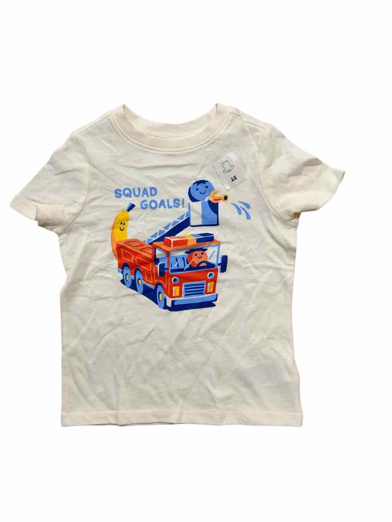Old Navy (C) Cream Toddler Size 3T Boys SSTop