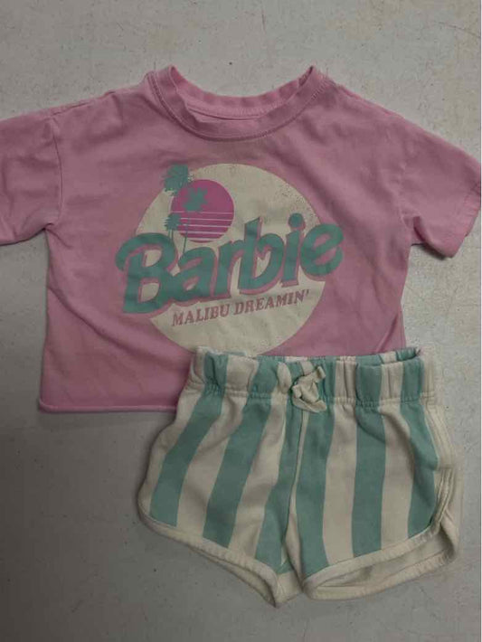 Barbie (D) Pink Toddler Size 2T Girls 2PCCasual