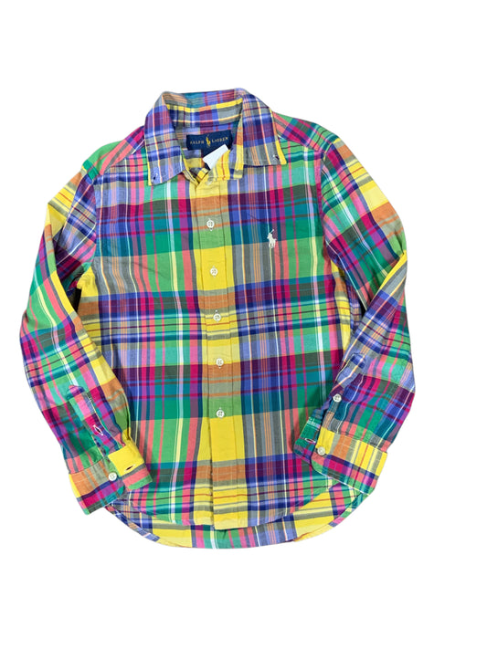 Ralph Lauren (A) Yellow Youth Size 8 Boys ButtondownLS