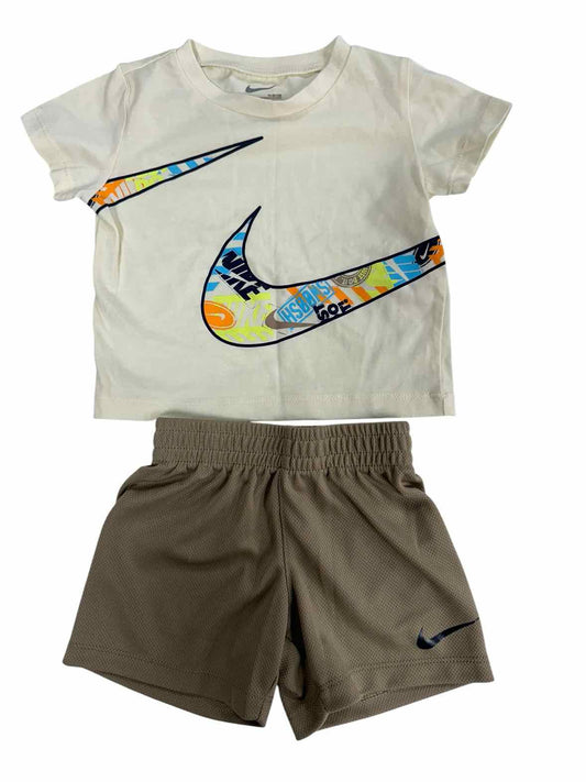 Nike (B) Cream Infant Size 12 MO Boys 2PC Casual