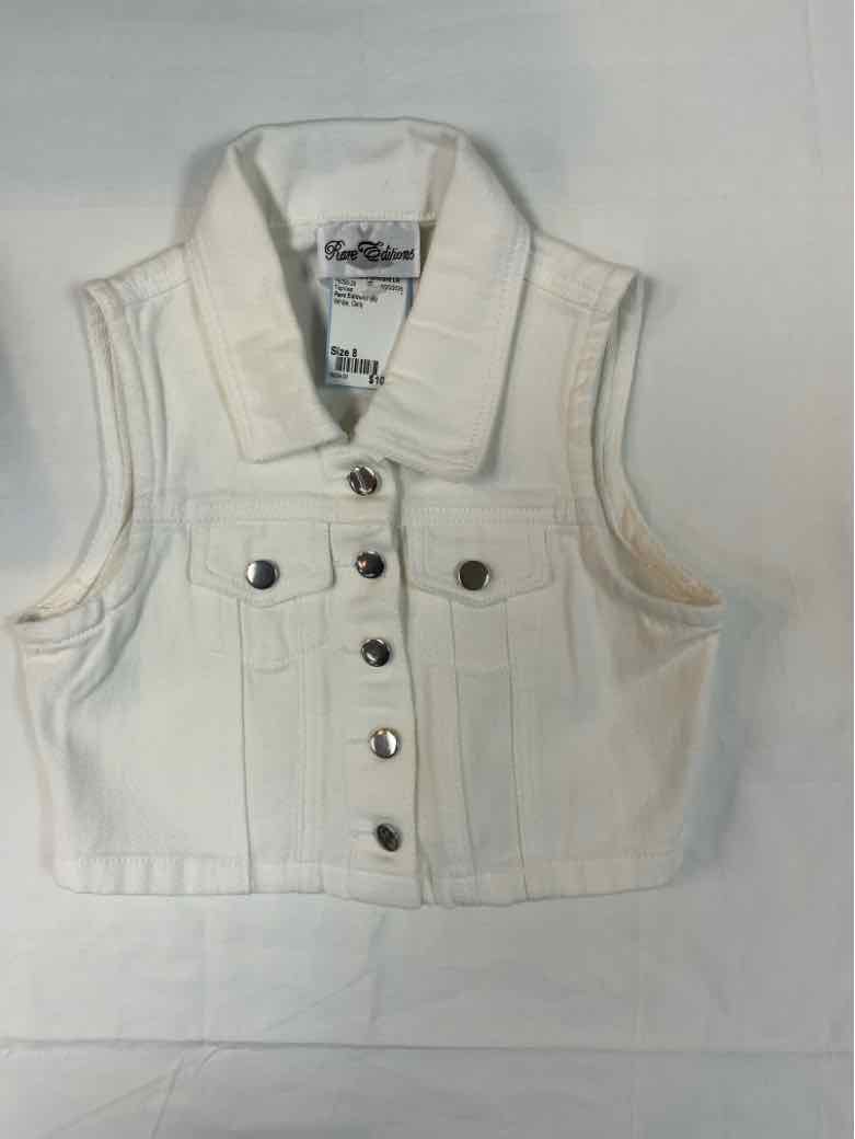 Rare Editions (B) White Youth Size 8 Girls TopVest