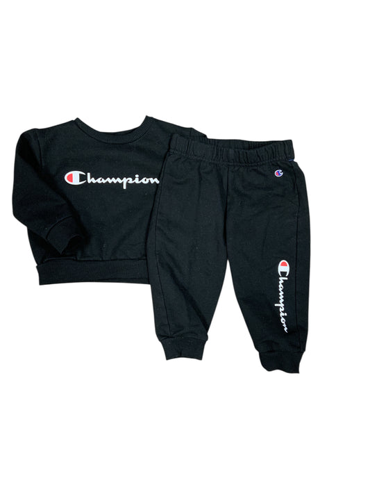 Champion (C) Black Infant Size 12 MO 2PC Athletic Pant Suit
