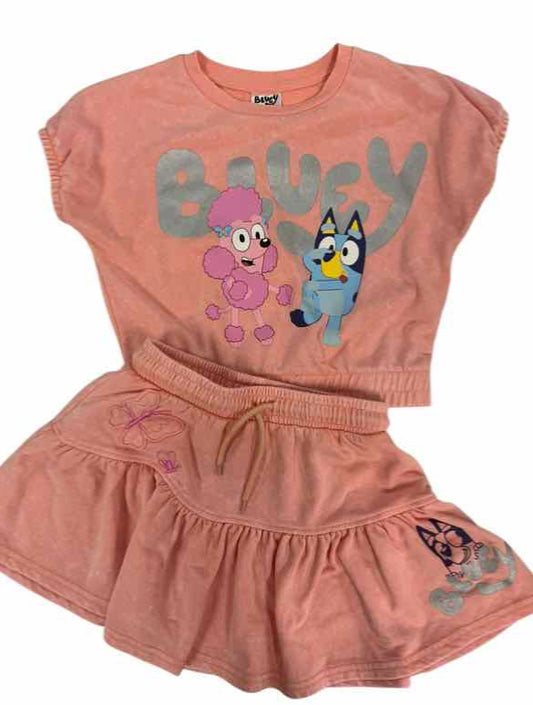 BLUEY Pink Youth Size 6X Girls 2PCCasual
