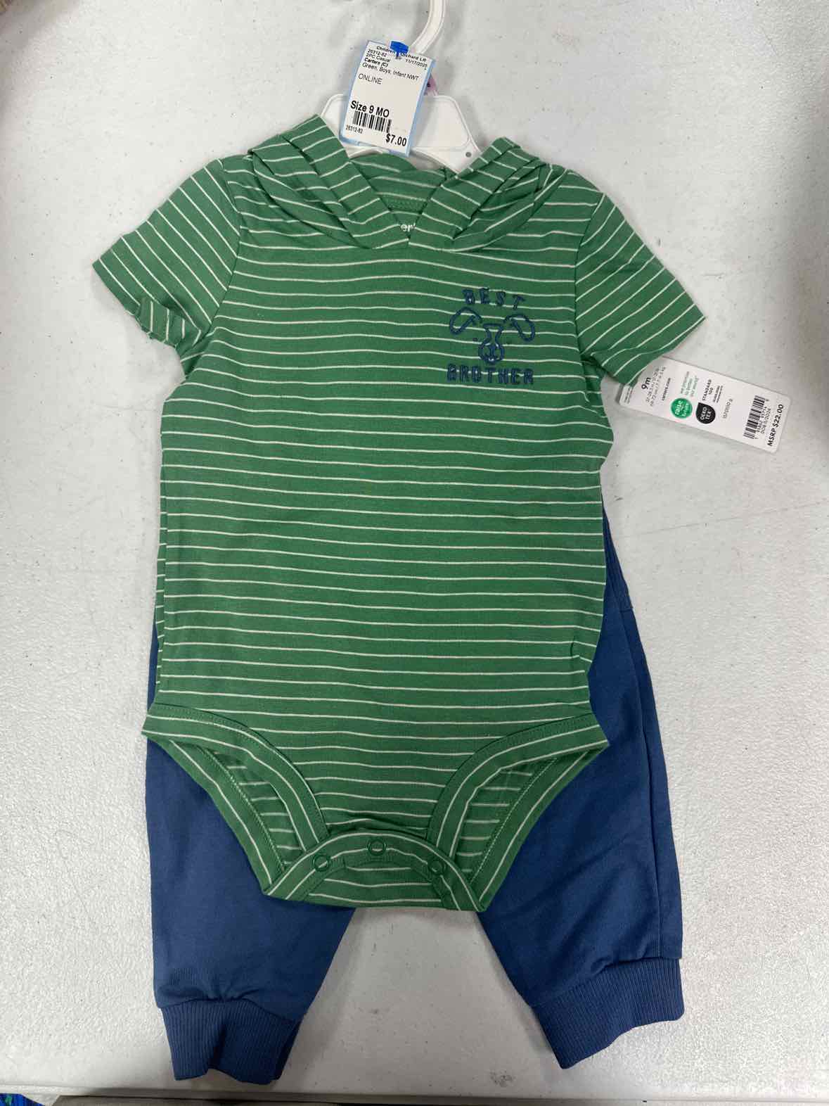 Carters (C) Green Infant Size 9 MO Boys 2PC Casual