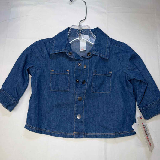 Cat and Jack (D) Blue Infant Size 0-3 MO Boys ButtondownLS