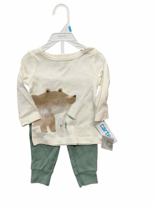 Carters (C) Olive Infant Size 6 MO Boys 2PC Casual