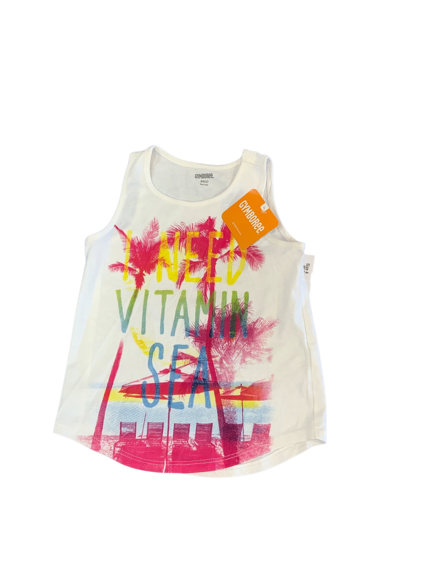 Gymboree (C) White Toddler Size 4 Girls TankTop