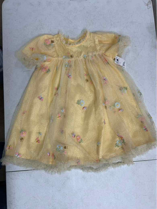 AUDREY COMILLE Yellow Toddler Size 4 Girls CasualDress