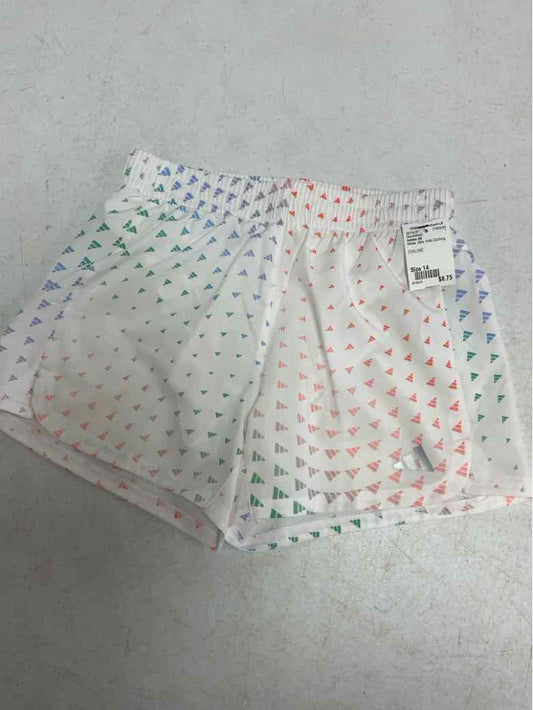 Adidas (B) White Youth Size 14 Girls ShortAthletic