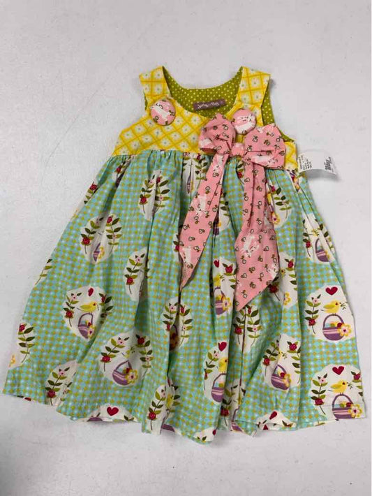 Jelly the Pug (AA) Yellow Toddler Size 2T Girls CasualDress