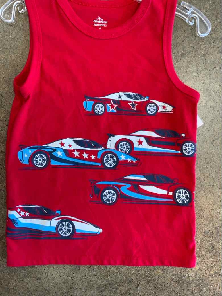 celebrate Red White Blue Toddler Size 4T Boys TankTop