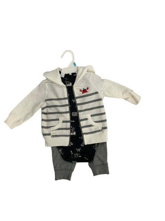 Carters (C) White Black Infant Size 6 MO Boys 3PC Casual