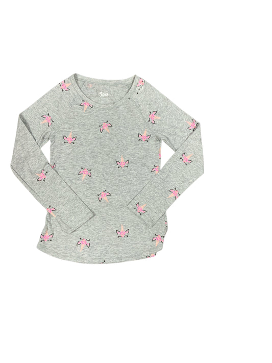 Justice (D) Gray Youth Size 8 Girls LSTop
